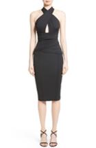 Women's Rachel Gilbert Crossover Halter Scuba Sheath Dress