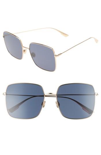 Women's Dior Stellaire 1 59mm Square Sunglasses - Gold Blue