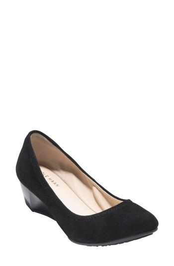 Women's Cole Haan Sadie Wedge Pump .5 B - Black
