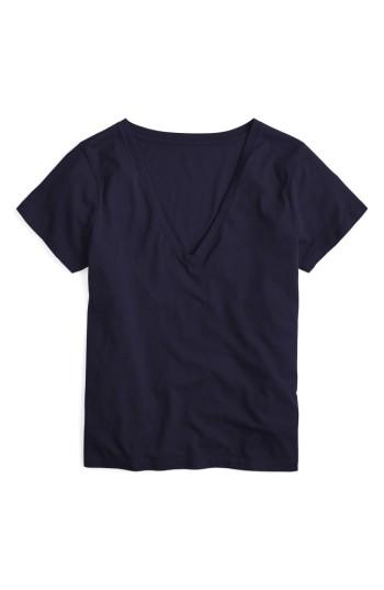 Women's J.crew Supima Cotton V-neck Tee - Blue
