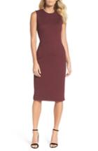 Women's Forest Lily Jacquard Sheath Dress - Burgundy