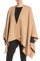 Women's Burberry Reversible Merino Wool Cape, Size - Grey