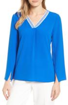 Women's Chaus Slit Sleeve Blouse - Blue