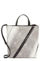 Proenza Schouler Mini Hex Whipstitch Lizard & Leather Bucket Bag - Grey