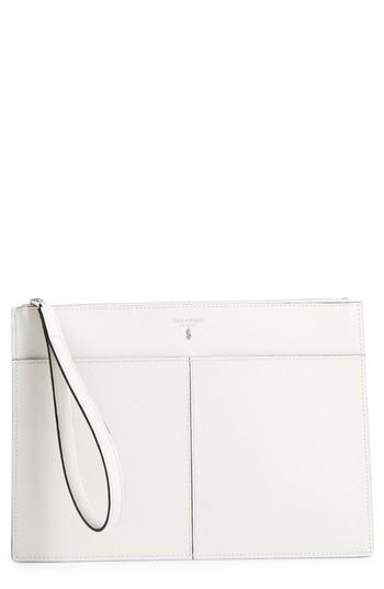 Serapian Milano Evolution Leather Clutch - White