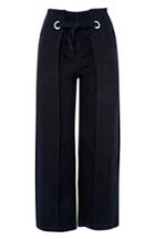 Women's Topshop Tie Front Wide Leg Crop Jeans X 30 - Blue