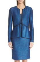 Women's St. John Collection Luster Sequin Knit Jacket - Blue