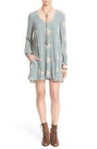 Women's Free People 'emma's' Embroidered Swing Dress - Green