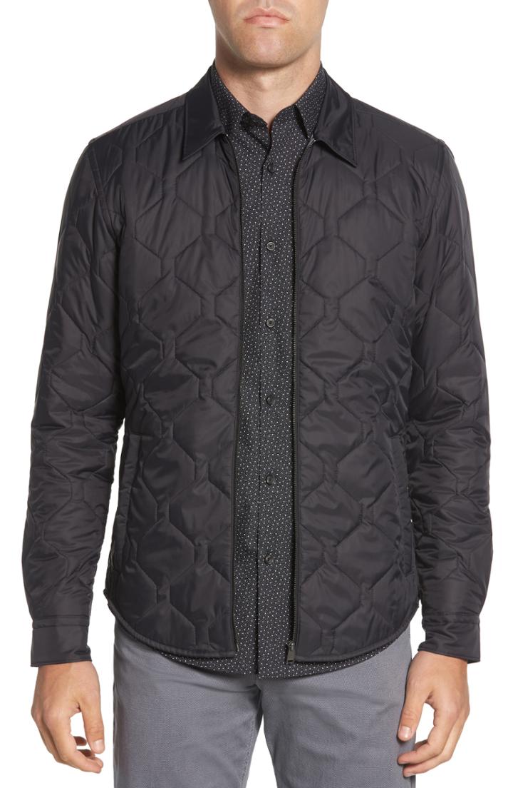 Men's Boss Landolfo Regular Fit Quilted Jacket, Size - Black