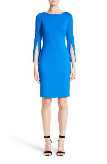 Women's St. John Collection Split Sleeve Milano Knit Dress - Blue