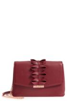 Ted Baker London Looped Bow Leather Shoulder Bag - Burgundy