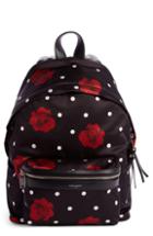 Saint Laurent City Mini Rose Print Satin Backpack -
