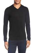 Men's Ted Baker London 'cashguy' Trim Fit V-neck Sweater (3xl) - Black