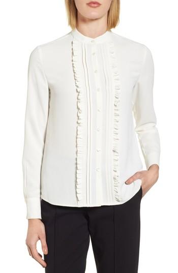 Women's Anne Klein New York Ruffle Front Blouse - White