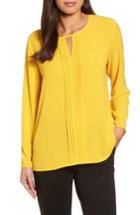 Women's Chaus Pintuck Front Blouse - Yellow