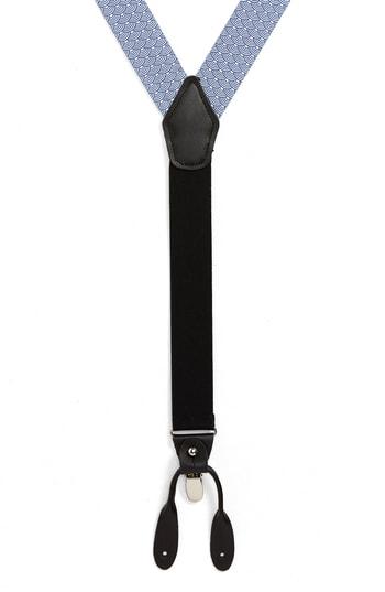 Men's Nordstrom Men's Shop Geo Print Suspenders, Size - Navy/ White