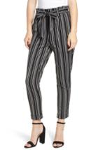 Women's Chloe & Katie Stripe Paperbag Waist Crop Pants