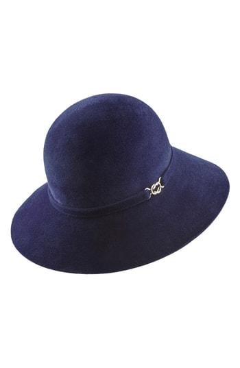 Women's Helen Kaminski Genuine Rabbit Fur Felt Cloche - Blue/green