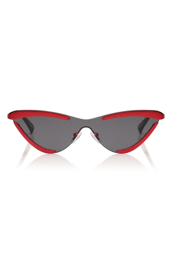 Women's Adam Selman X Le Specs Luxe The Scandal 142mm Cat Eye Sunglasses - Metallic Red