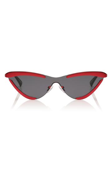 Women's Adam Selman X Le Specs Luxe The Scandal 142mm Cat Eye Sunglasses - Metallic Red