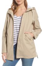 Women's French Connection Side Zip Hem Hooded Slicker - Beige