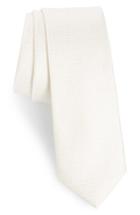Men's Calibrate Saffron Solid Silk Skinny Tie, Size - Ivory