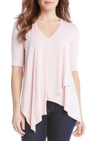 Women's Karen Kane Pencil Sleeve Drape Jersey Top - Pink