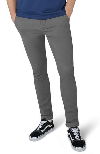 Men's Topman Stretch Skinny Fit Chinos X 30 - Grey