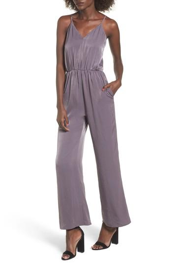 Women's Everly Satin Jumpsuit - Grey