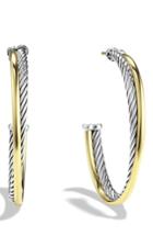 Women's David Yurman 'crossover' Extra-large Hoop Earrings With Gold