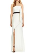 Women's Social Bridesmaids Strapless Georgette Drape Front Maxi Dress