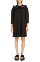 Women's Simone Rocha Frilly Lace Collar Dress - Black