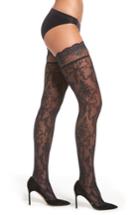 Women's Oroblu Patricia Lace Stay-up Stockings - Black
