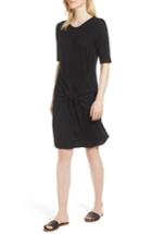 Women's Caslon Off-duty Tie Front Knit Dress - Black