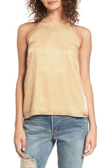 Women's Afrm Riley Satin Halter Top - Beige