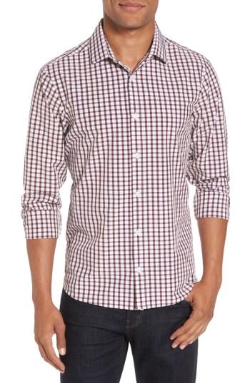 Men's Mizzen+main Cooper Check Performance Sport Shirt - Red