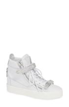 Women's Giuseppe Zanotti May London Jewel Wedge Sneaker .5 M - White