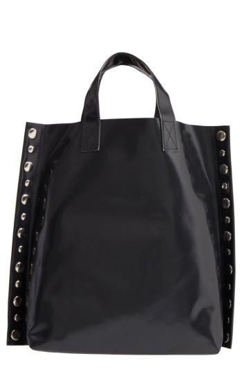 Tricot Comme Des Garcons Studded Faux Leather Tote - Black
