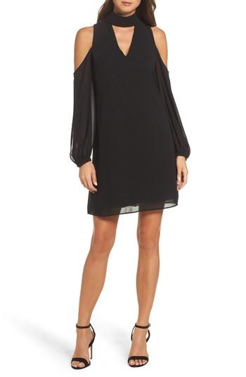 Women's Vince Camuto Choker Chiffon Dress - Black