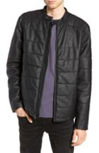Men's The Rail Faux Leather Quilted Moto Jacket - Black