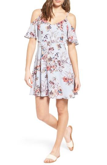 Women's Lush Off The Shoulder Fit & Flare Dress - Blue