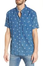 Men's Rails Carson Slim Fit Palm Print Sport Shirt - Blue