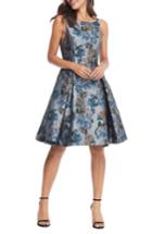 Women's Gal Meets Glam Collection Darryn Floral Brocade Fit & Flare Dress - Grey