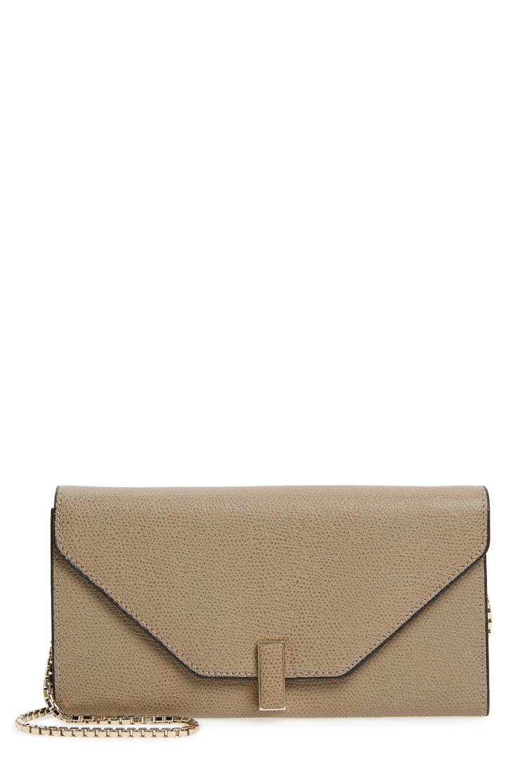 Women's Valextra Iside Leather Continental Wallet On A Chain -