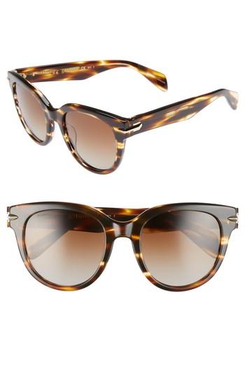 Women's Rag & Bone 54mm Cat Eye Sunglasses - Dark Havana