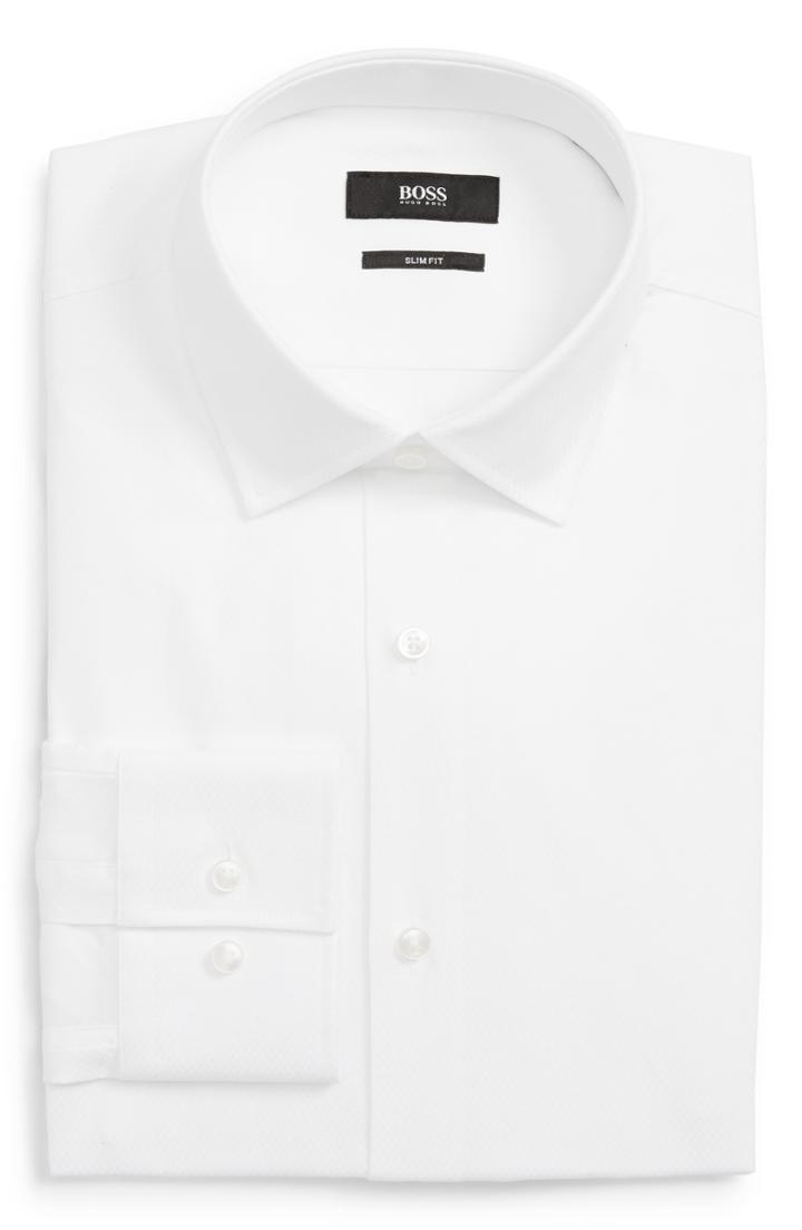 Men's Boss Jenno Slim Fit Solid Dress Shirt .5 - White