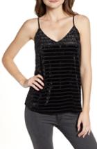 Women's Chelsea28 Velvet Stripe Camisole, Size - Black