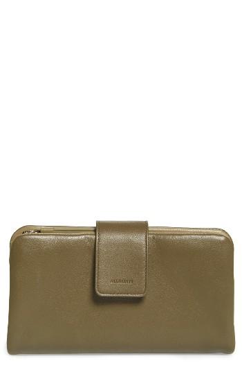 Women's Allsaints Paradise Lambskin Leather Wallet - Grey
