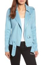 Women's Michael Michael Kors Wool Blend Moto Jacket - Blue