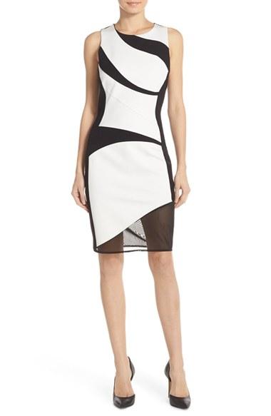 Women's Adelyn Rae Mixed Media Sheath Dress